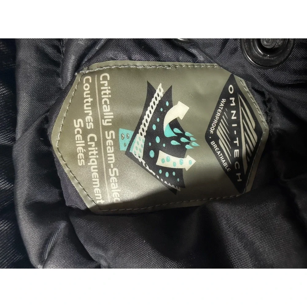 Columbia Kids Gray Black Omni-Tech Waterproof Hooded Jacket Size 10/12 SB4214